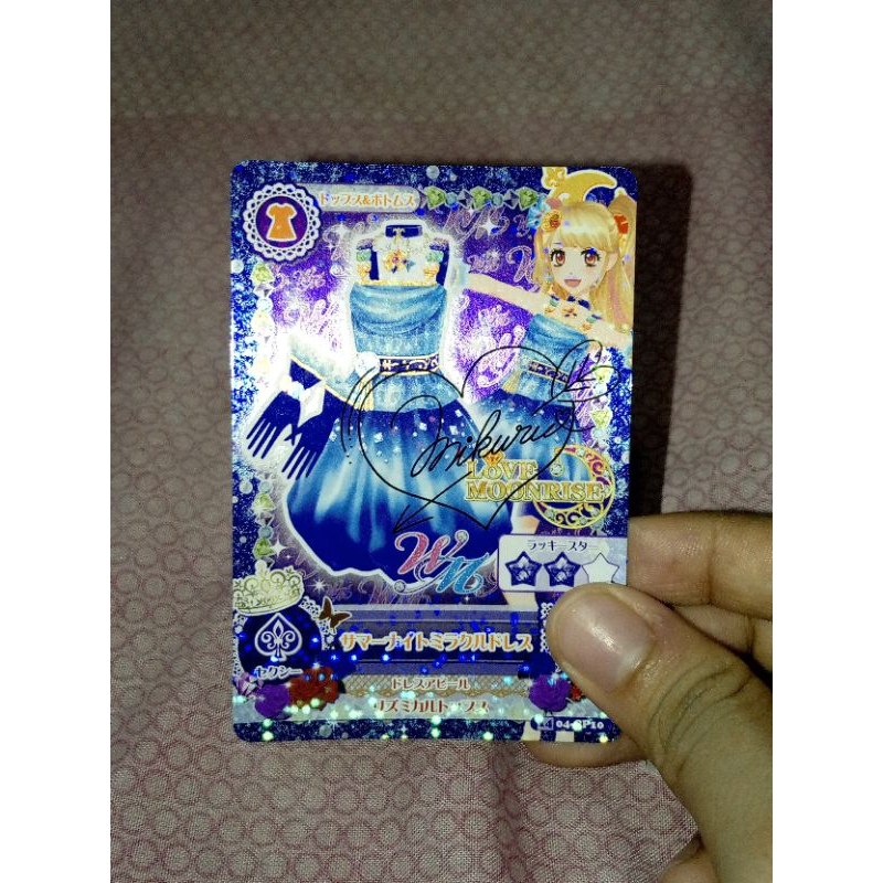 (booked,) aikatsu card summer night one piece Mikuru Love Moonrise signed JP CP WM