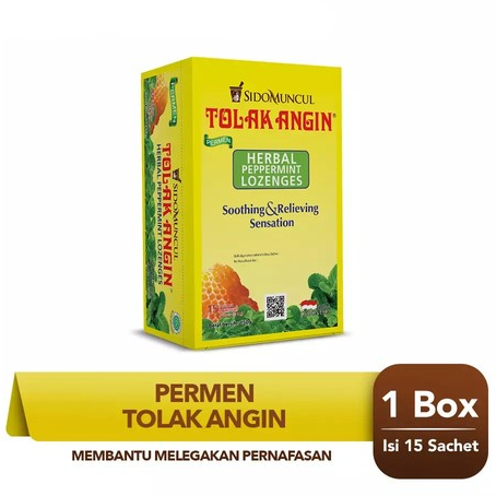 

PERMEN TOLAK ANGIN HERBAL SIDO MUNCUL 1 BOX ISI 15 SACHET @ 5 BUTIR
