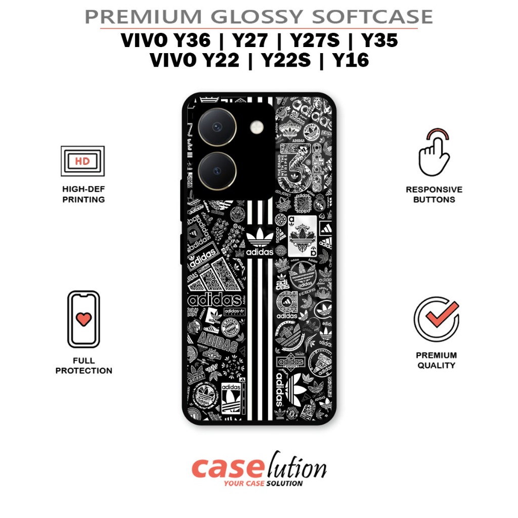 Glossy Softcase For VIVO Y36 | Y35 | Y27 | Y27S | Y22 | Y22S | Y16 4G 5G [Adidas]