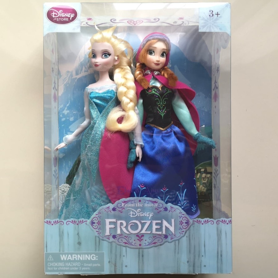 Boneka Disney Frozen Elsa & Anna Box set/gift pack asli Disney Store