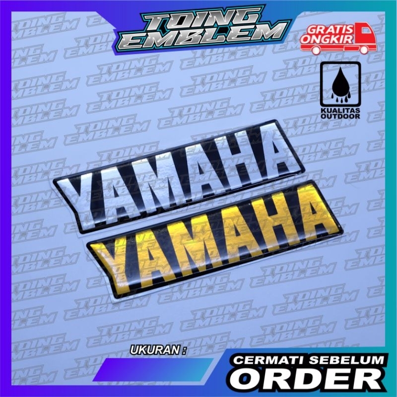 emblem timbul Yamaha, emblem Yamaha timbul, emblem Yamaha silver/gold