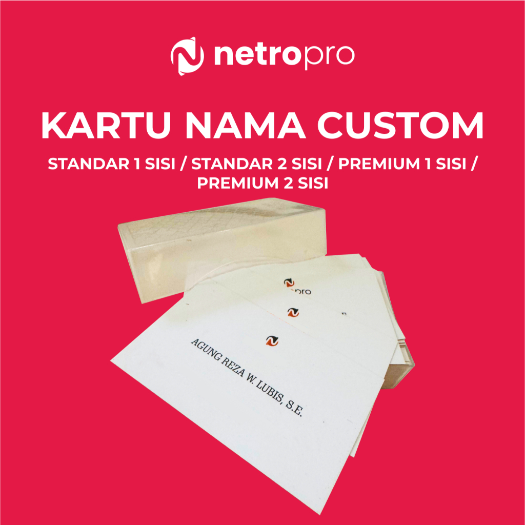 

Kartu Nama Custom 1 & 2 Sisi - Standar dan Premium, 1 Box Isi 80 Lembar - Netro Productions