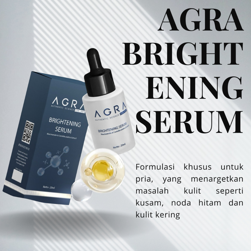 AGRA Brightening Serum 2pcs | Serum Wajah Pria Mencerahkan Kulit