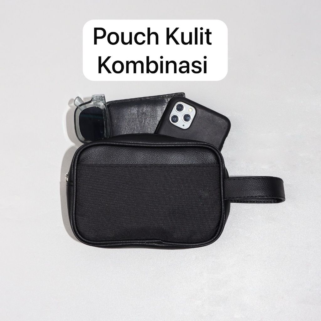 PROMO Clutch Pouch Serbaguna Pria Bahan Kulit Premium Tebal Anti Air Ukuran Besar 2025