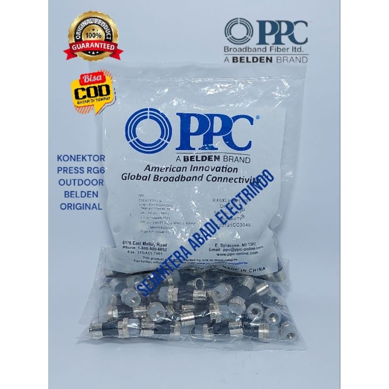 BELDEN PPC-EX6 KONEKTOR COMPRESSION KOAKSIAL RG6 INDOR/OUTDOOR ORIGINAL