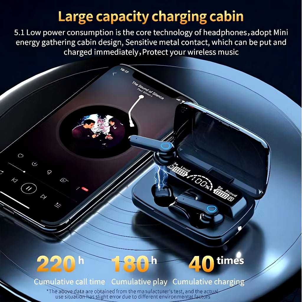 TWS Earphone Bluetooth V5.4 A99 | Smart Screen, ANC ENC, Headset Wireless Noise Cancelling