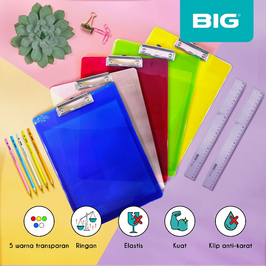 

BIG Clipboard Transparant PU-5001 Papan Klip Transparan PU-5001