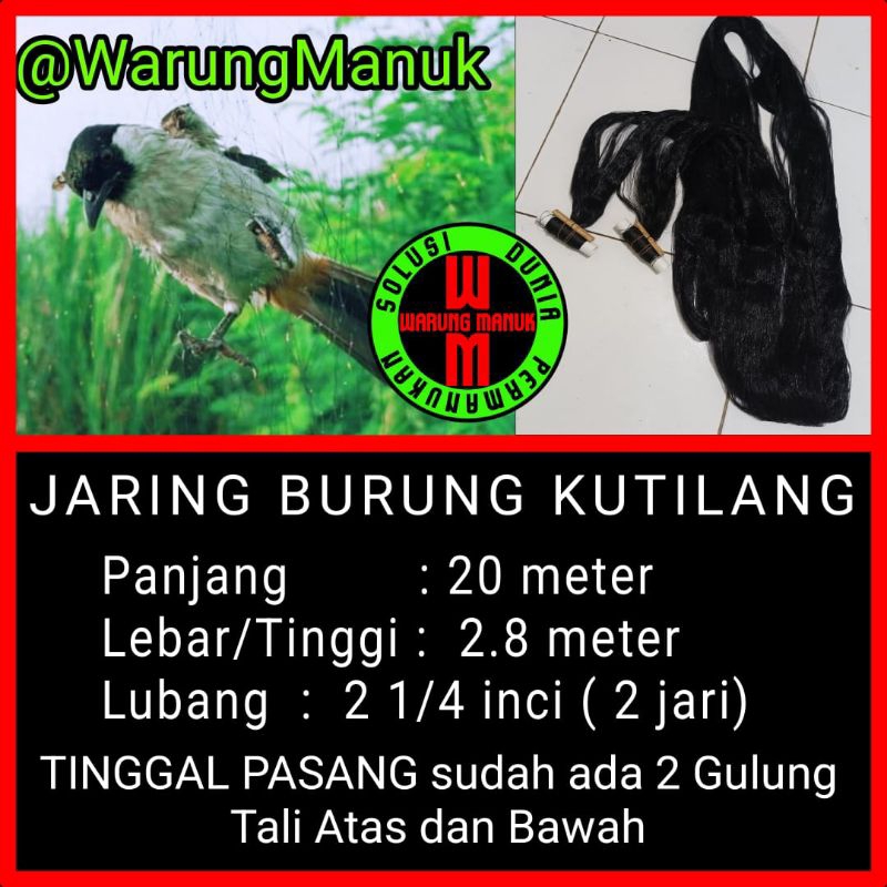 Jaring burung kutilang 20 meter, jala burung kutilang, jebakan burung kutilang, perangkap burung kut