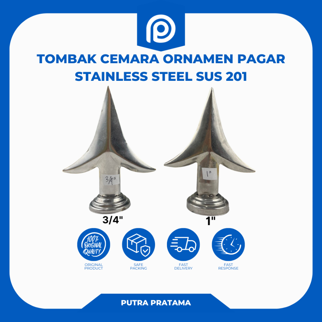 TOMBAK CEMARA ORNAMEN PAGAR STAINLESS STEEL 3/4", 1" | TOMBAK CEMARA ORNAMEN PAGAR STAINLESS SUS 201