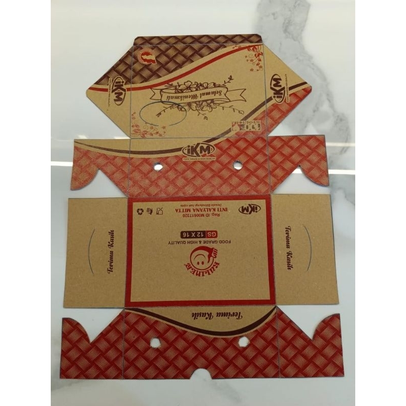 

Dus Kue / Dus Snack / Dus Gs Motif 12x12 12x14 12x26 Kraft 275gsm Isi 100 lembar