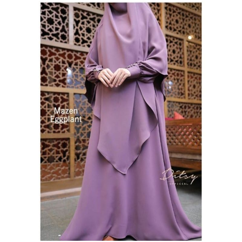 ditsy moeslim set levera X fk rawdah preloved bahan Mazen anti uv