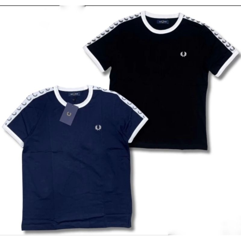 FRED PERRY RINGER TAPPED BLACK BLUE ORIGINAL