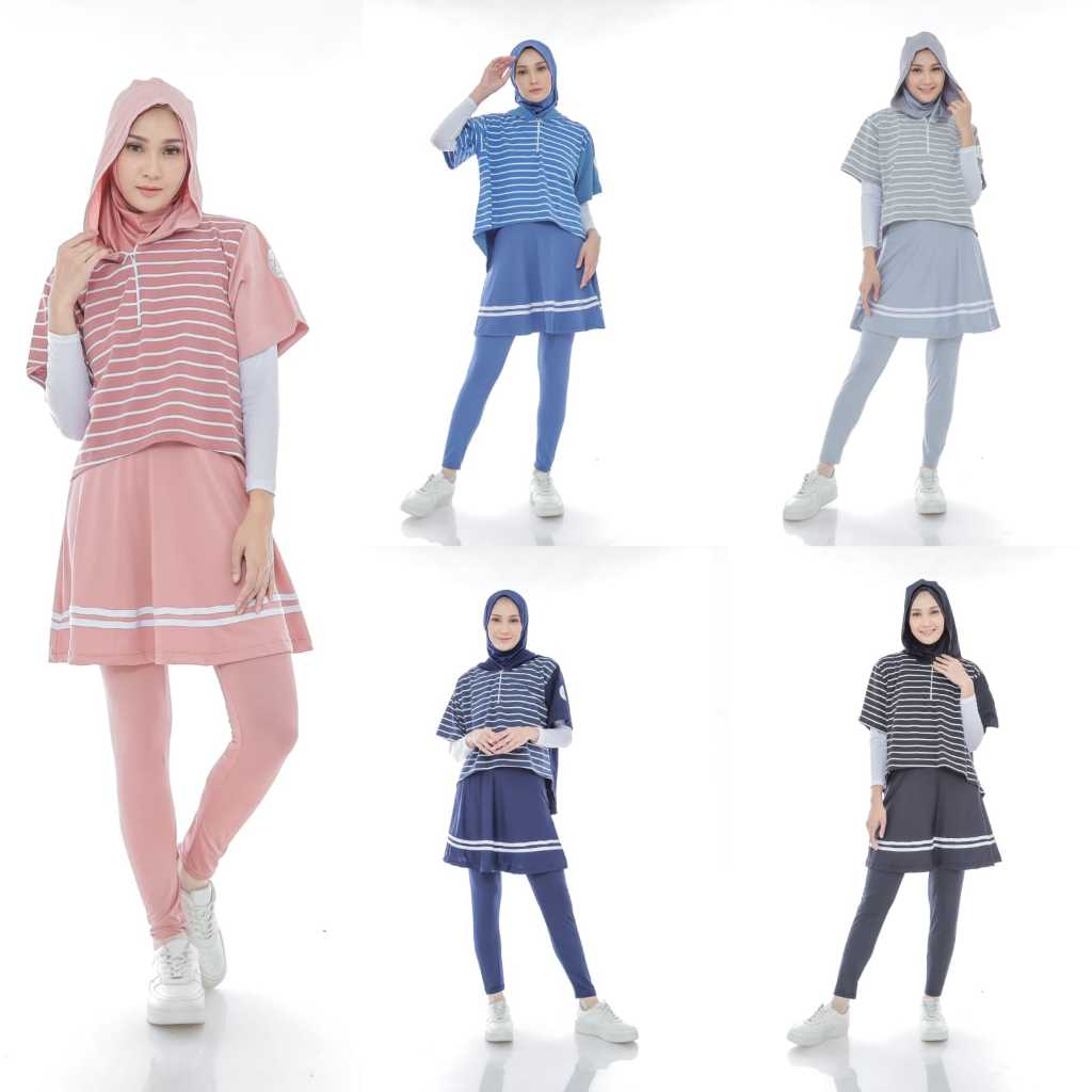 Atasan Baju Hoodie Zipper Crop Wanita Muslim Senam Jogging Gowes Terbaru Kekinian