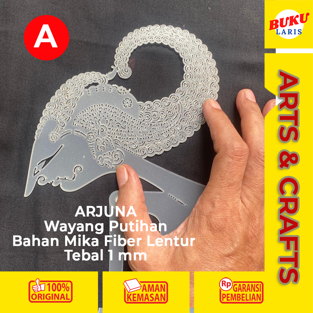 [Pre Order] Wayang Putihan Arjuna Janaka Janoko Bahan Mika Tebal Ukuran Standard Pedhalangan