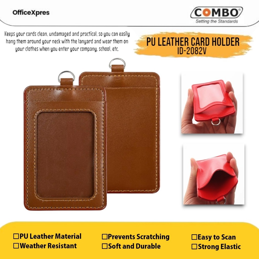 

Card Holder Vertical Pu Leather 2082V / Card Case Kulit Vertikal / Card Plate 2 Slot / Double Space Card Holder / Tempat Kartu Bahan Kulit PU 2082V