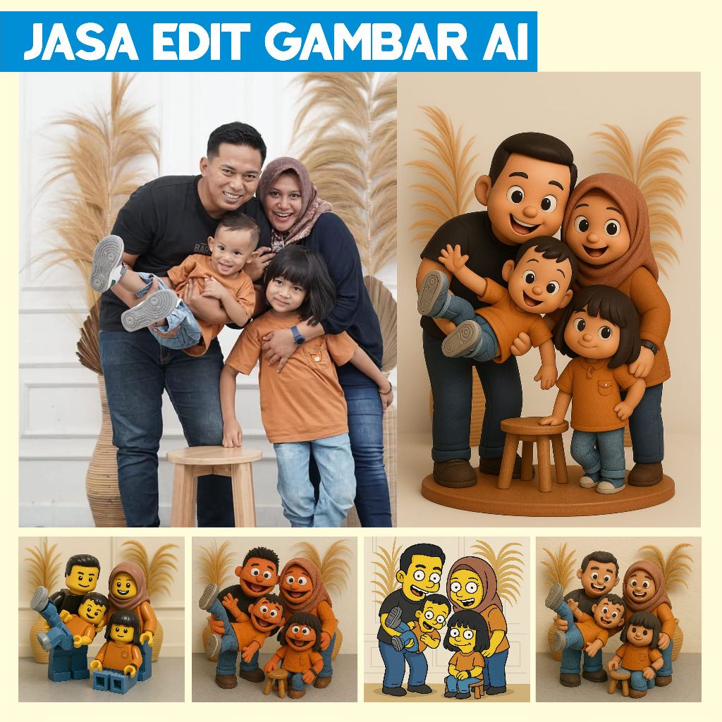 Jasa Edit Gambar AI Kartun Anak