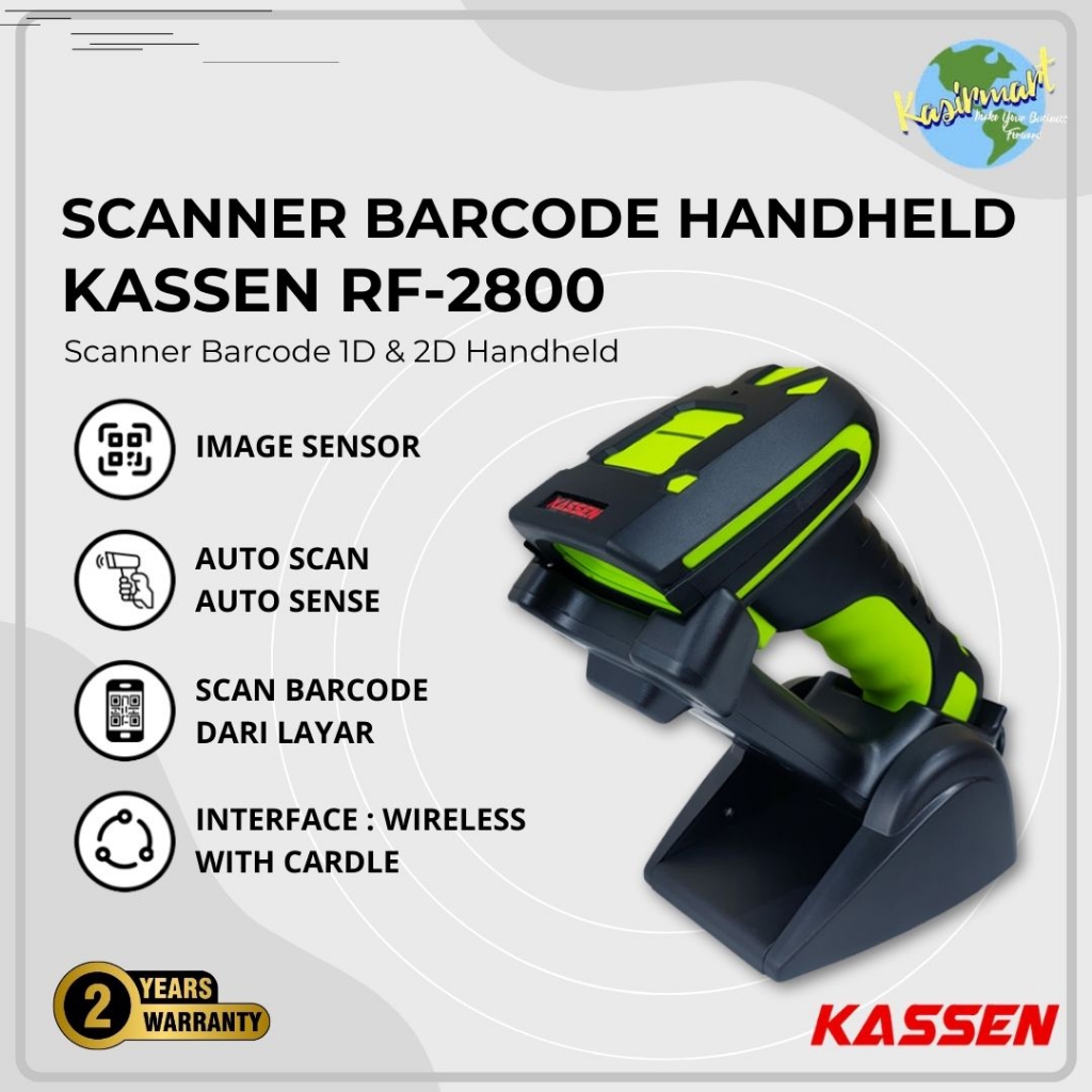 Scanner Barcode QR 2D 147 EFaktur Kassen RF2800 RF 2800 RF 2800 Wireless Docking USB Up to 800 Meter
