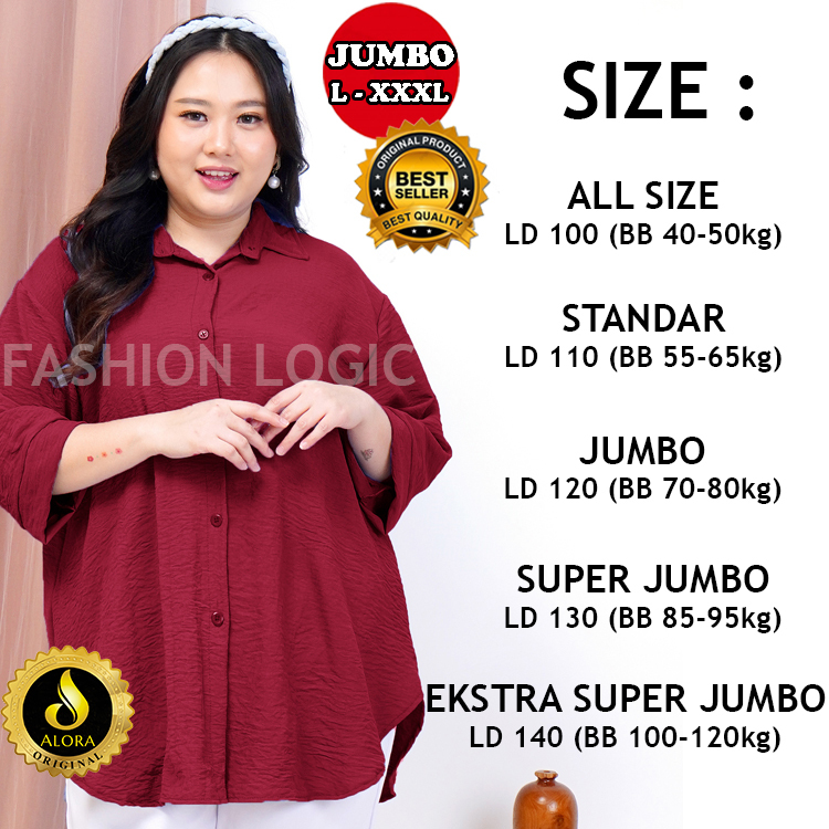 Kemeja Wanita Super Jumbo - Kemeja Wanita Busui Friendly - Kemeja wanita imlek - Baju Imlek wanita C