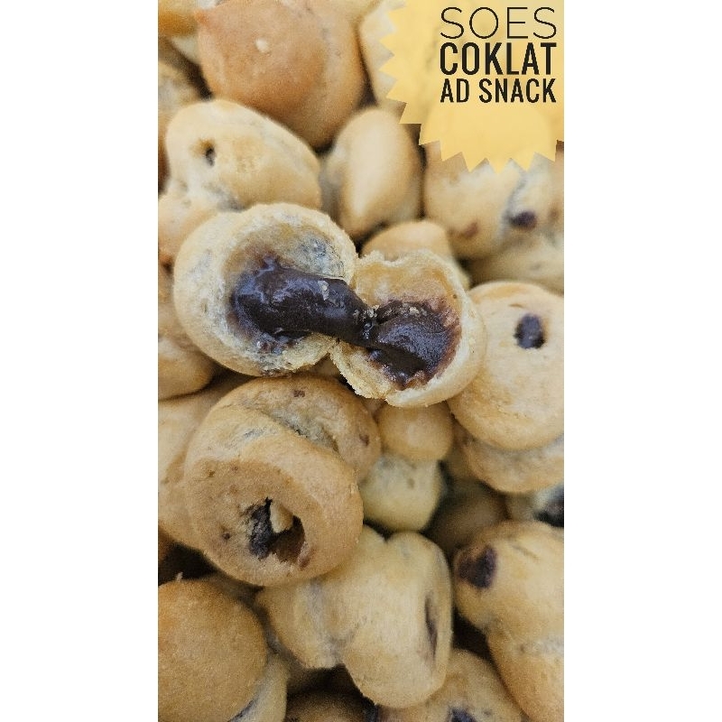 

soes isi coklat /soes kering dengan isian full coklat