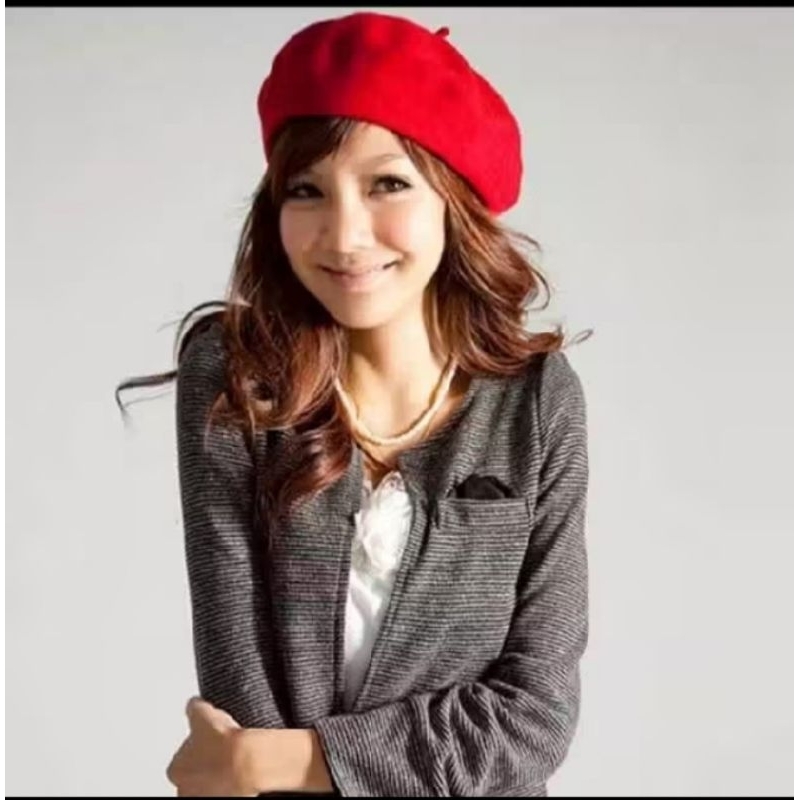 topi baret wol topi pelukis topi selebgram