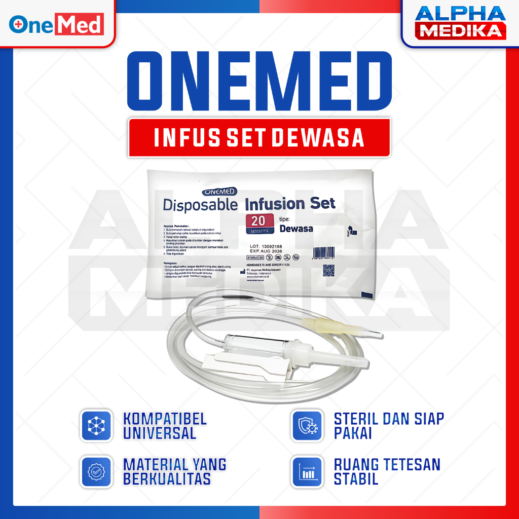 ONEMED - Infusion Set Onemed Dewasa / Selang Infus / Infus Set Dewasa / Alat Infus