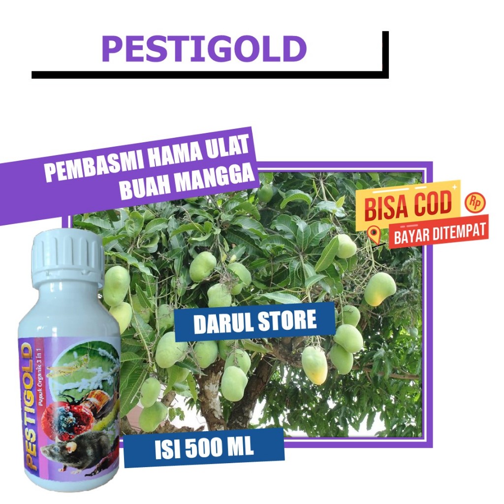 COD PUPUK CAIR PESTIGOLD ATASI HAMA ULAT BUAH MANGGA - PESTISIDA HAYATI BASMI ULAT TANAMAN MANGGA