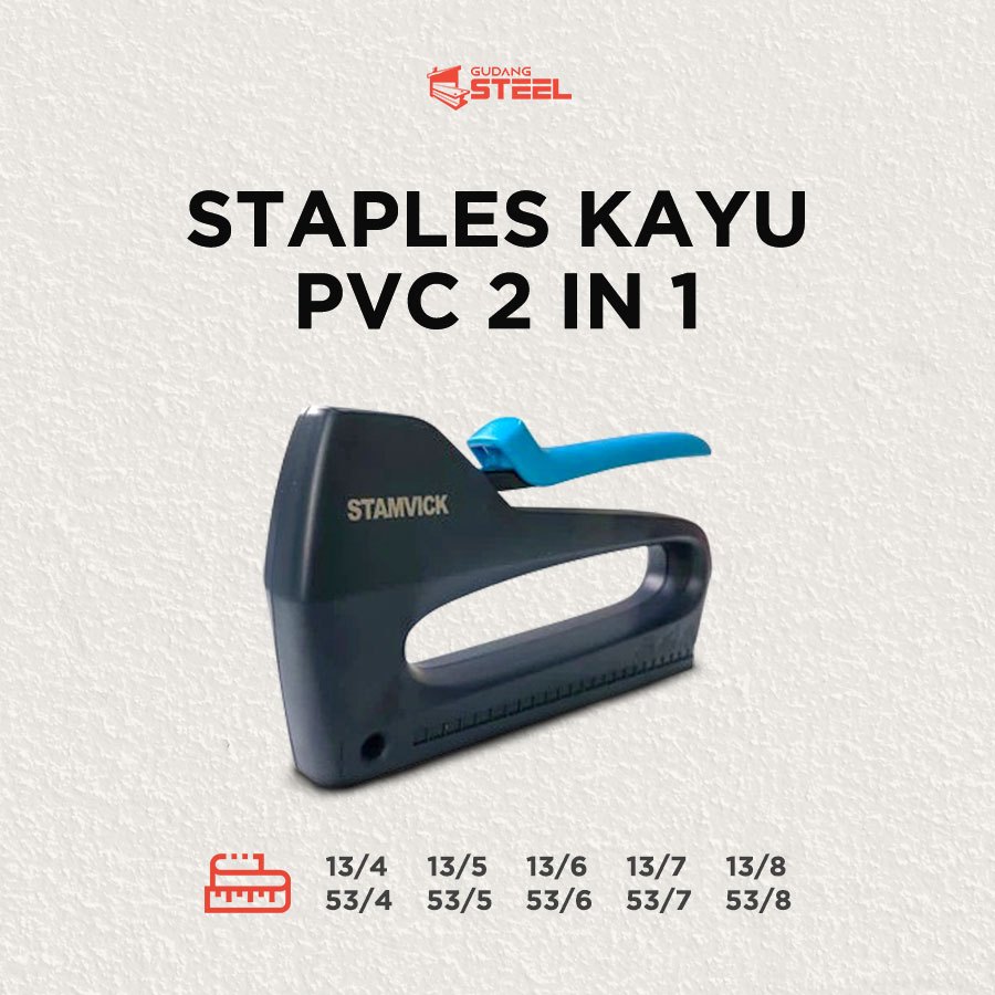 

Staple Gun / Staples Tembak 2 In 1 Stamvick / Alat Stapler Tembak Jok Kulit Motor / Cekrekan / Pengokot / Stapler Sofa / Karpet / Kayu /