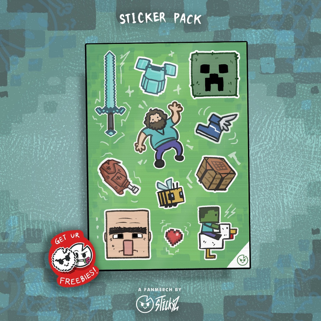 

Stickyz : BlockWorld sticker pack | FanMerch | stiker vinyl | kiss cut | stiker minecraft | a minecraft movie | STRBW