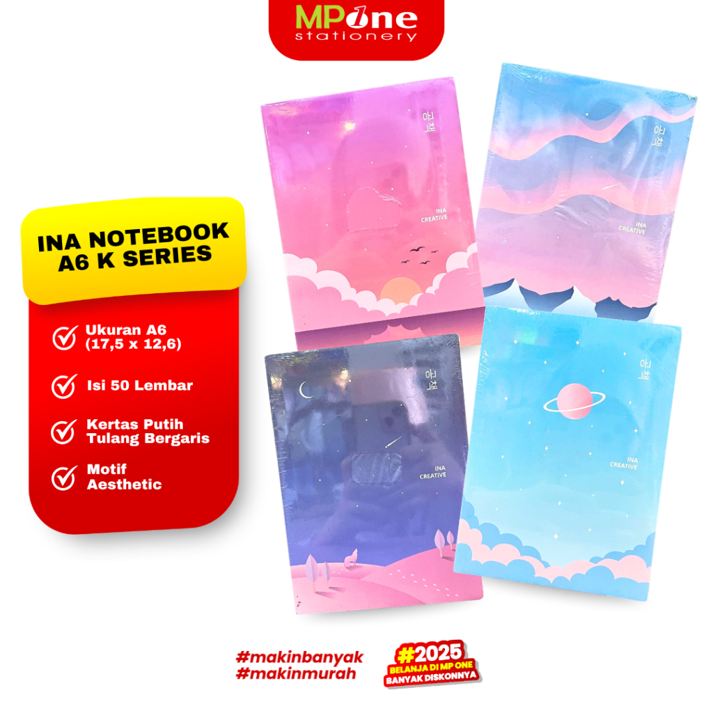 

Ina Creative Notebook A6 K Series / Buku Catatan Ukuran A6 Motif Aesthetic Ina Creative