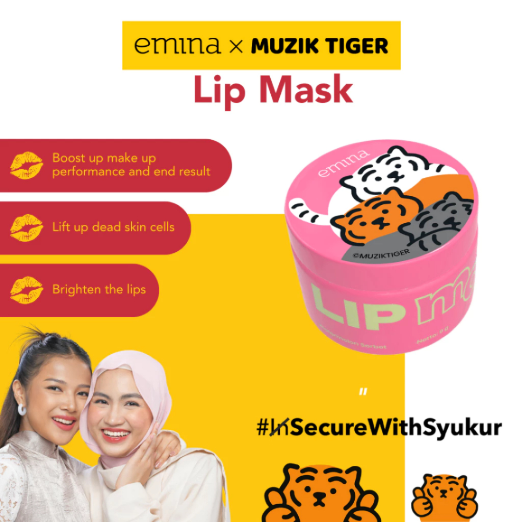 Emina Lip Mask Sleepiang Mask & Watercolor Lip Serum | Lip Mask | Lip Serum | Perawatan Bibir | BPOM