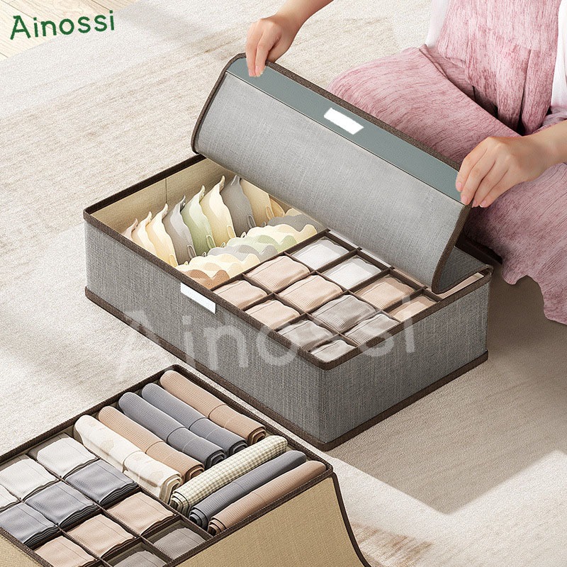 AINOSSI Tempat Penyimpanan Pakaian Dalam Rak Pakaian Dalam Organizer Storage Box Sekat Pengatur Lema