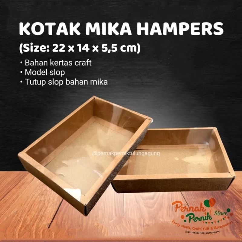 

Kotak Mika - Kotak Mika Hampers ( 22 x 14 x 5,5 )