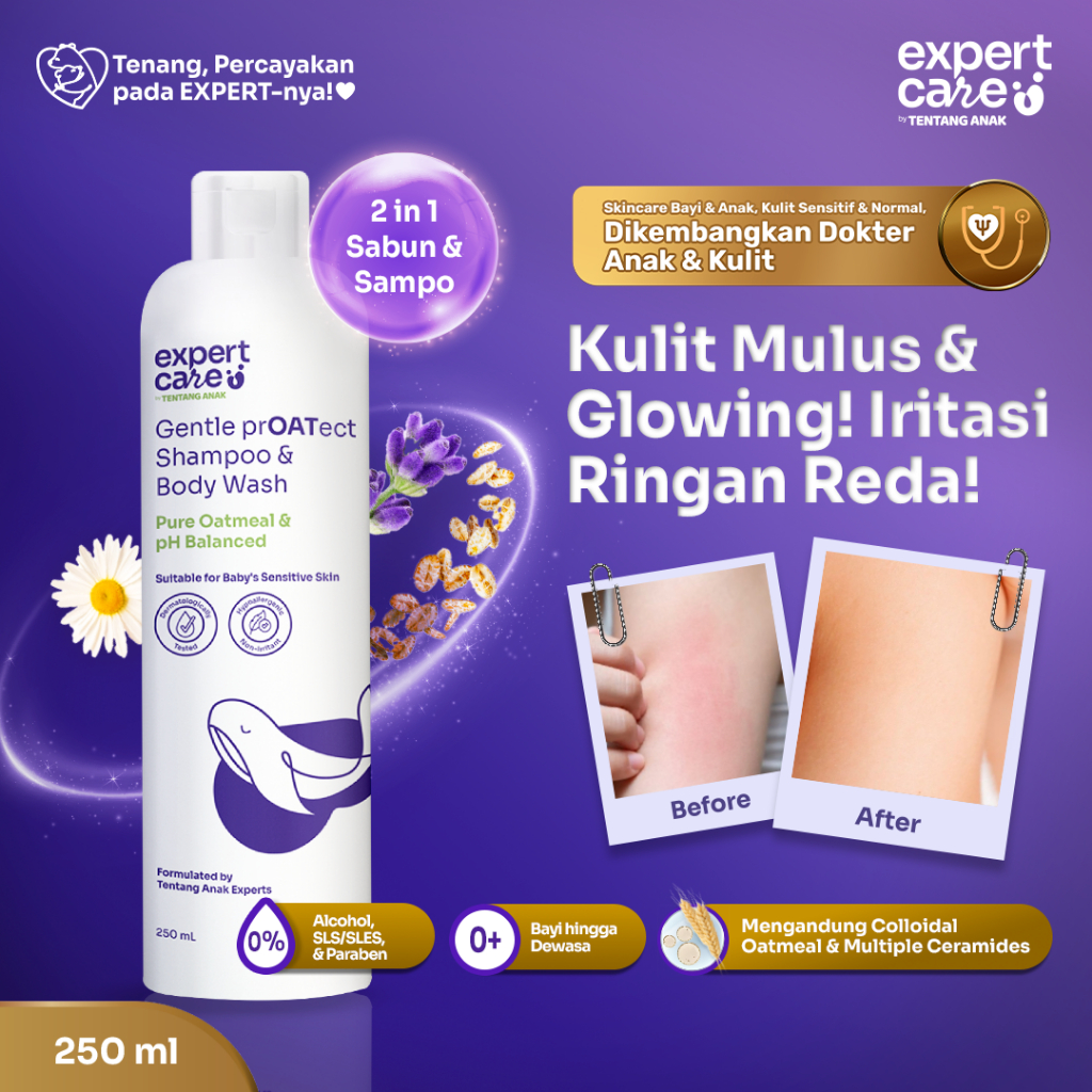 Expert Care 2in1 Shampoo and Body Wash with Colloidal Oatmeal l Sampo dan Sabun Bayi Anak Kulit Sens