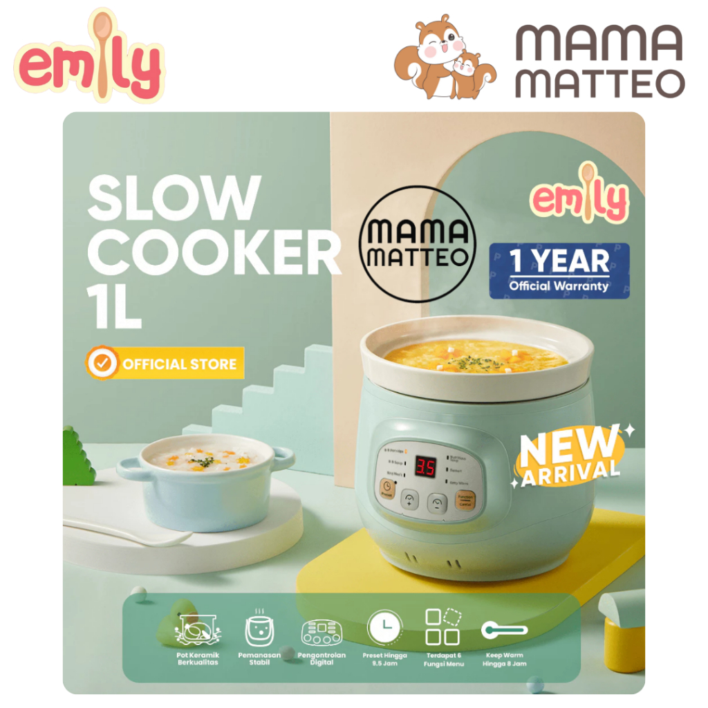 EMILY Slow Cooker 1 Liter / Panci Keramik Baby Food MPASI Cooker