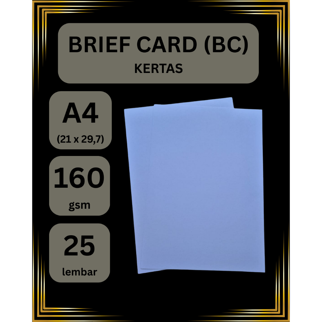 

KERTAS BRIEF CARD (BC) 160 gsm A4 Isi 25 Lbr Undangan Kartu Nama