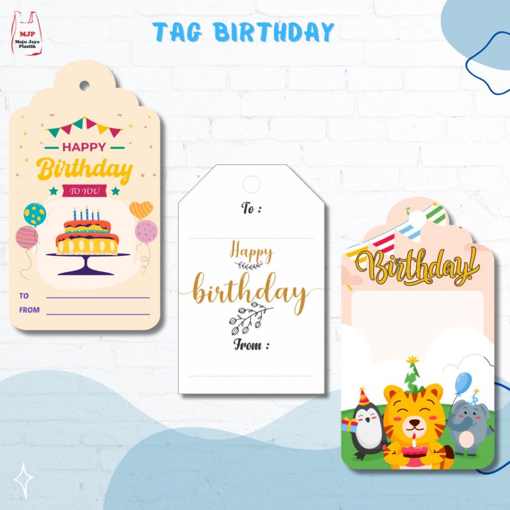 Tag Happy Birthday Card Hang tag kartu Ulang Tahun Gift Birthday Hampers Souvenir Kado Hampers