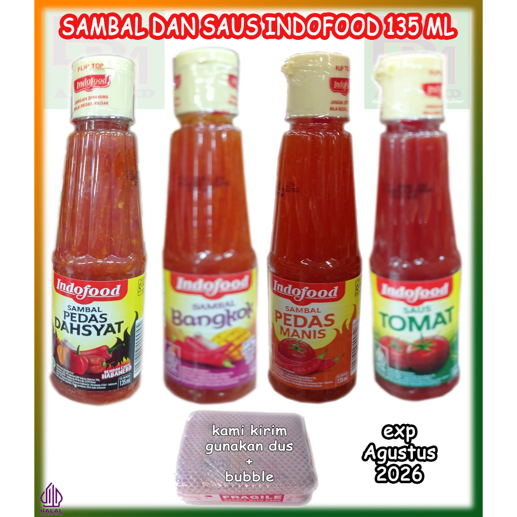 

Indofood Sambal Saos Indofood Ready Berbagai Varian Rasa kemasan Botol 135ml