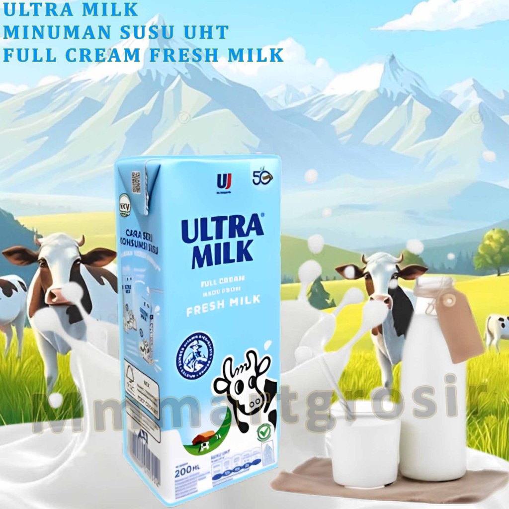 

Ultra Milk Plain / Minuman Susu UHT / Full Cream Fresh Milk / 200ml