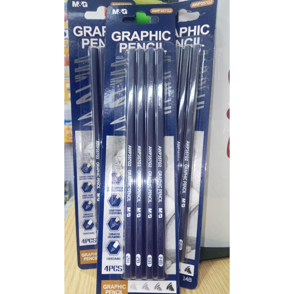 

M&G Graphic Pencil Set / M&G Pensil Grafik Set isi 4 Pcs AWP357G2