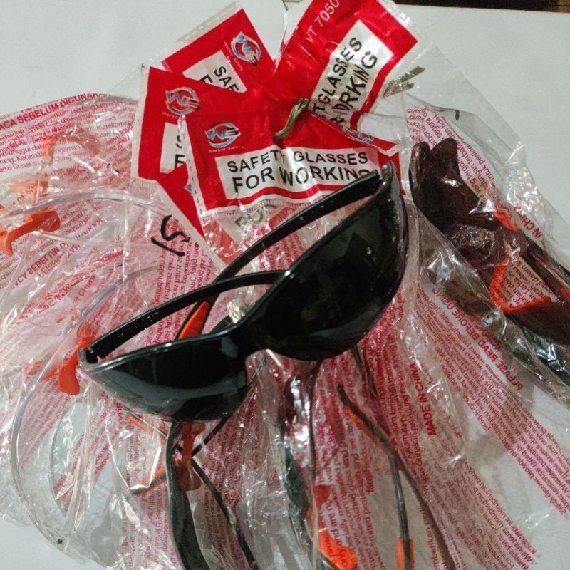 kacamata safety - kacamata las - kacamata kerja hitam bening