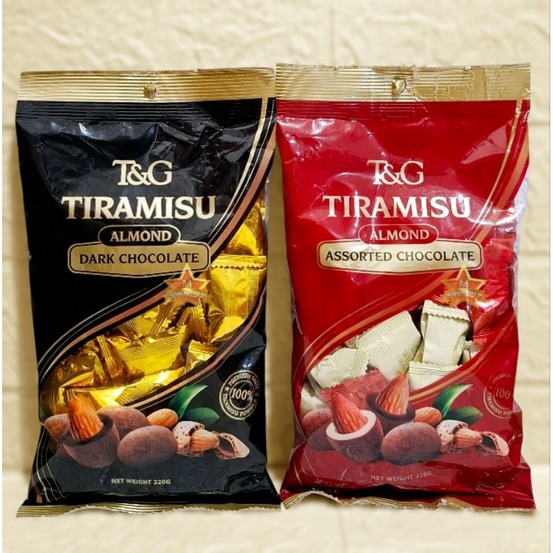 

TIRAMISU ALMOND CHOCOLATE T&G 220gr/ DARK CHOCOLATE/ COKLAT ASSORTED/ COKELAT/ CHOCO/ CHOCOLATE