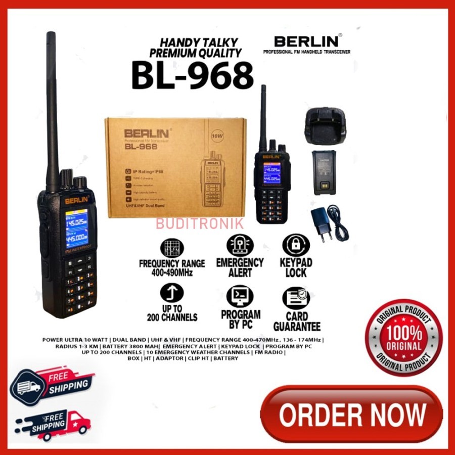 HT Berlin BL-968 Dual Band Waterproof 10W Original