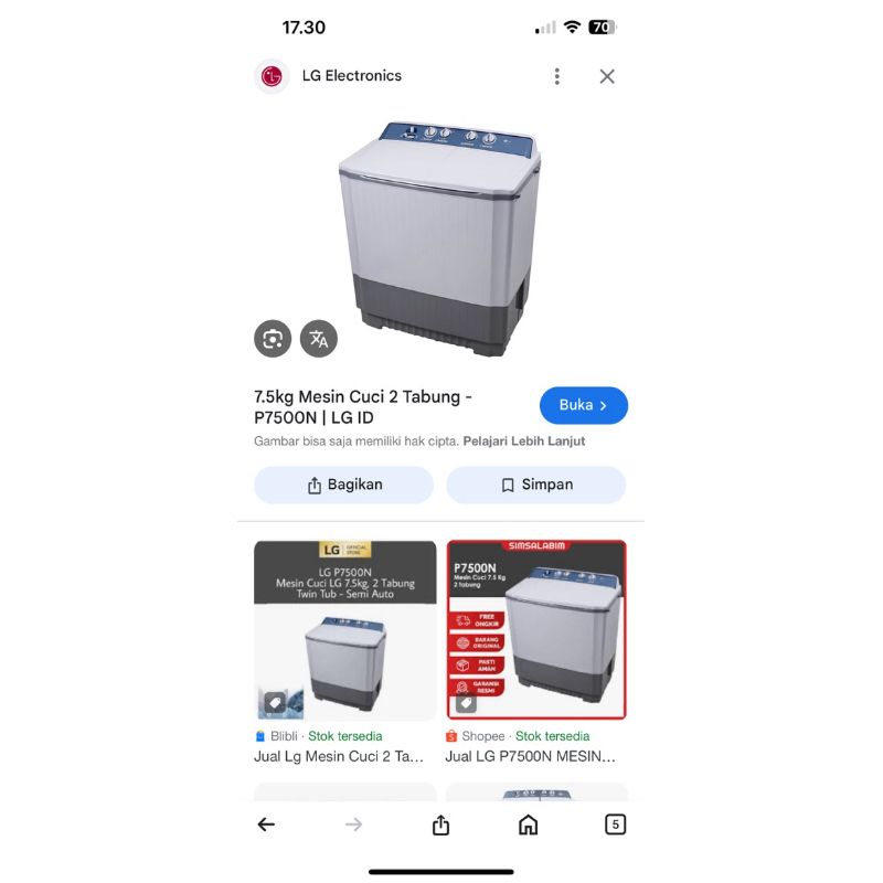 mesin cuci Samsung 2tabung