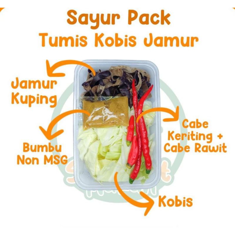 KIRIM INSTAN Paket Tumis Sayur Kobis Jamur Potong /  Tumis Sayur Kobis Jamur Pack