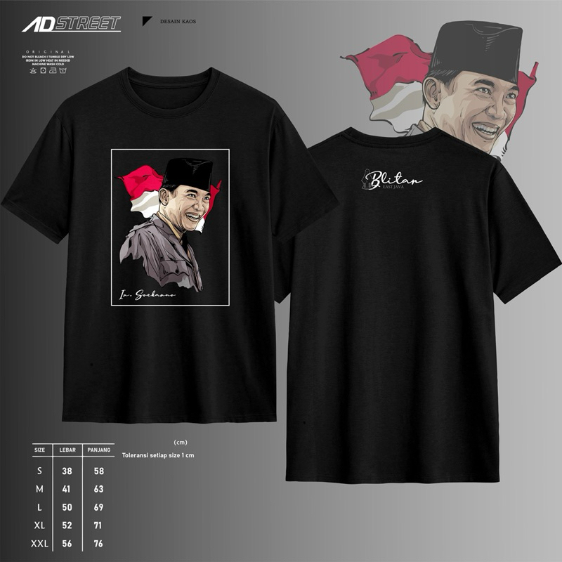 Kaos Blitar Soekarno combad 24s Premium