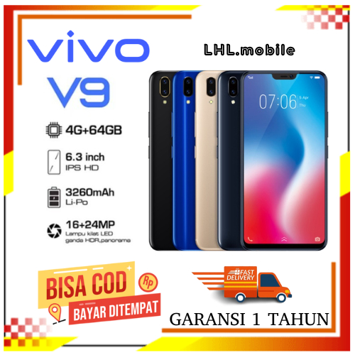 HP VIVO V9 RAM 4/64 FULLSET GARANSI 12 BULAN