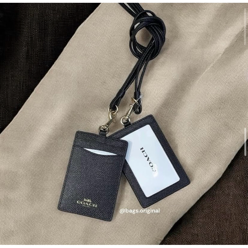 

coach lanyard Id Black