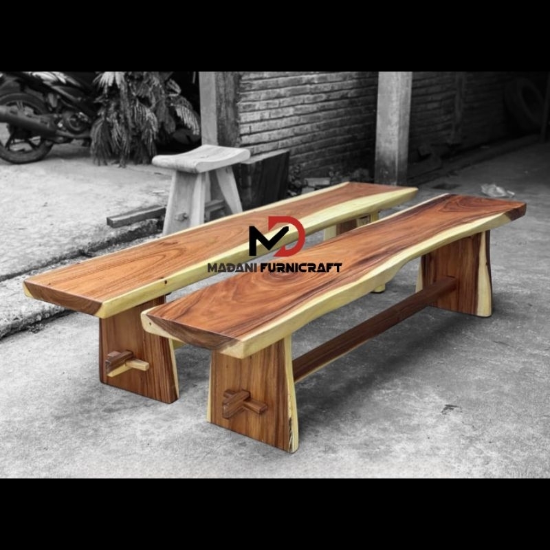 BANGKU PANJANG BANGKU TERAS KAYU TREMBESI SOLID