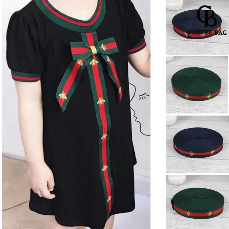 

[CB] Tali Bisban Webing Bordir Lebah Motif Gucci Lebar 2,5 cm Panjang 30 Meter