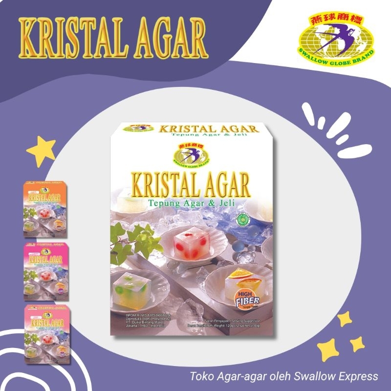 

KRISTAL AGAR JELLY - SWALLOW GLOBE Sekotak Isi 12 Sachet